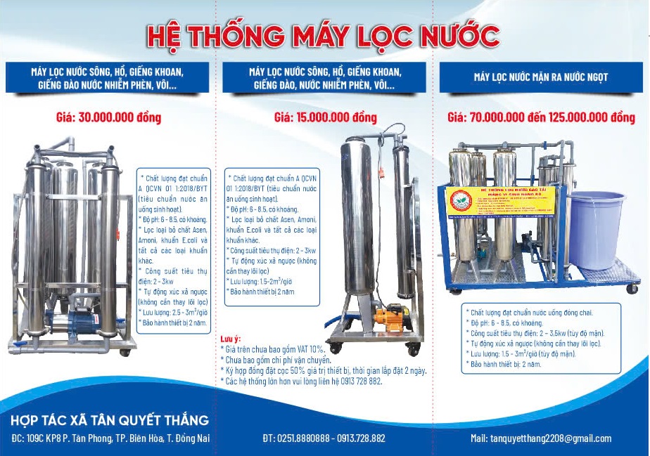 Bảng giá máy lọc nước